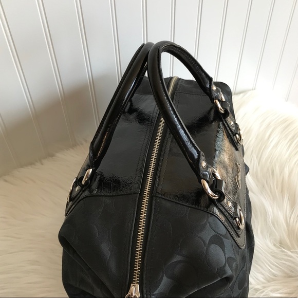 Coach Signature Ashley Black Satchel - Picture 8 of 14